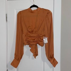 Long Sleeve Orange Top with no back